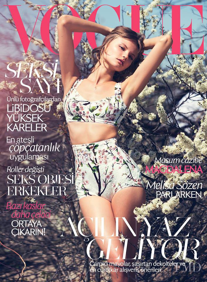 Magdalena Frackowiak featured on the Vogue Turkey cover from June 2014