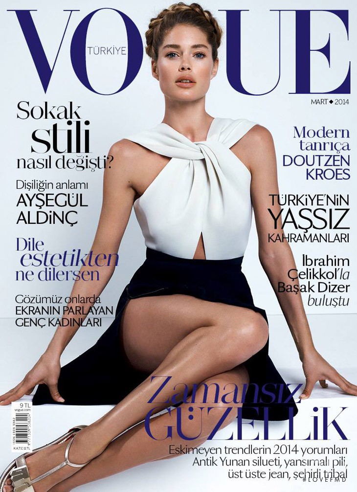 Doutzen Kroes featured on the Vogue Turkey cover from March 2014
