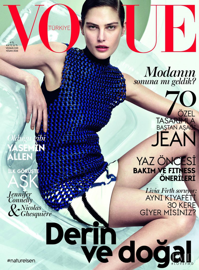 Catherine McNeil featured on the Vogue Turkey cover from April 2015