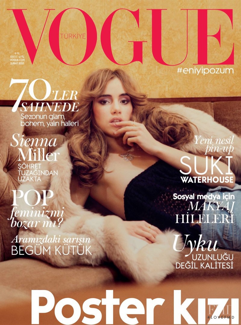 Suki Alice Waterhouse featured on the Vogue Turkey cover from February 2015