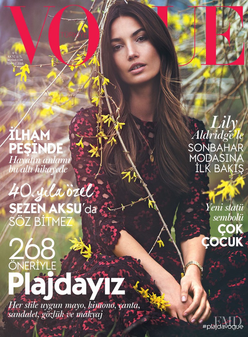 Lily Aldridge featured on the Vogue Turkey cover from July 2015