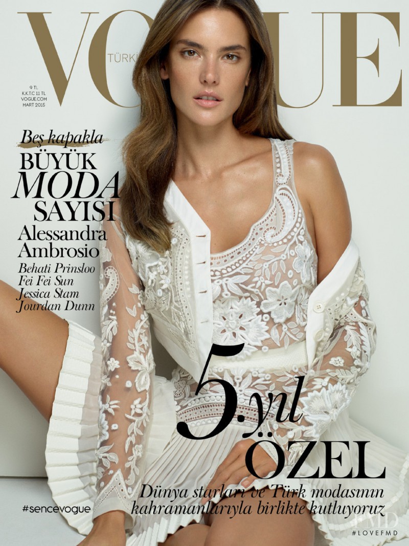 Alessandra Ambrosio featured on the Vogue Turkey cover from March 2015