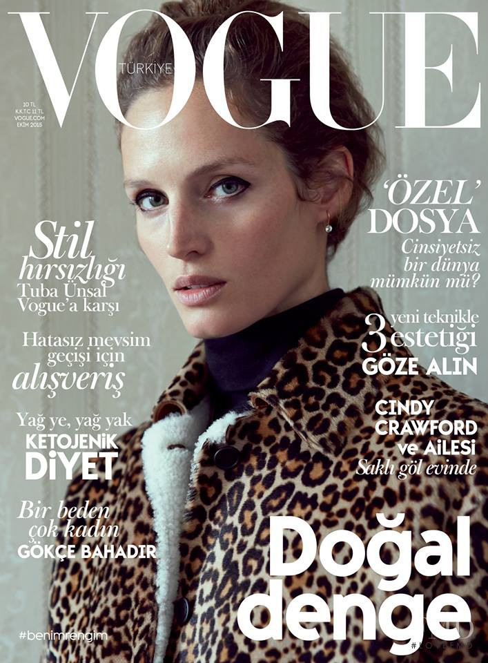 Vivien Solari featured on the Vogue Turkey cover from October 2015