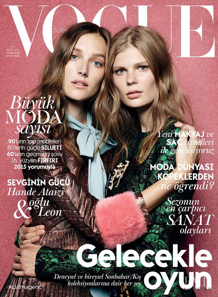 Joséphine Le Tutour, Alexandra Elizabeth Ljadov featured on the Vogue Turkey cover from September 2015