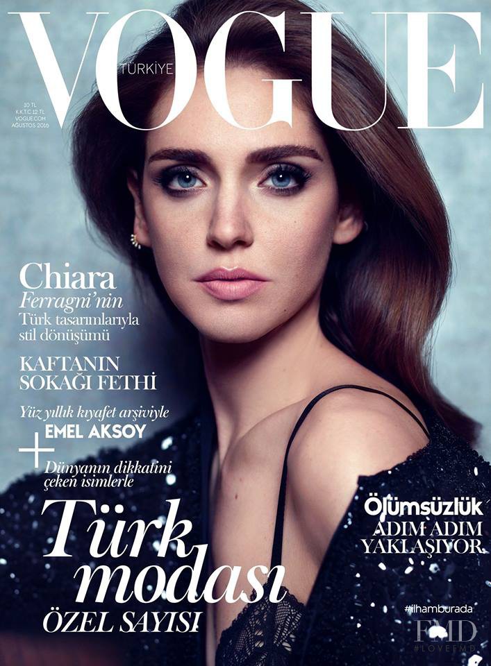 Chiara Ferragni featured on the Vogue Turkey cover from August 2016