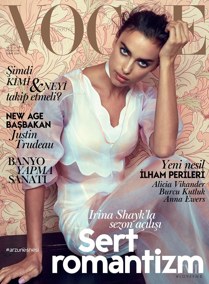 Irina Shayk featured on the Vogue Turkey cover from February 2016