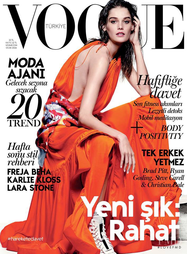 Angel Rutledge featured on the Vogue Turkey cover from January 2016