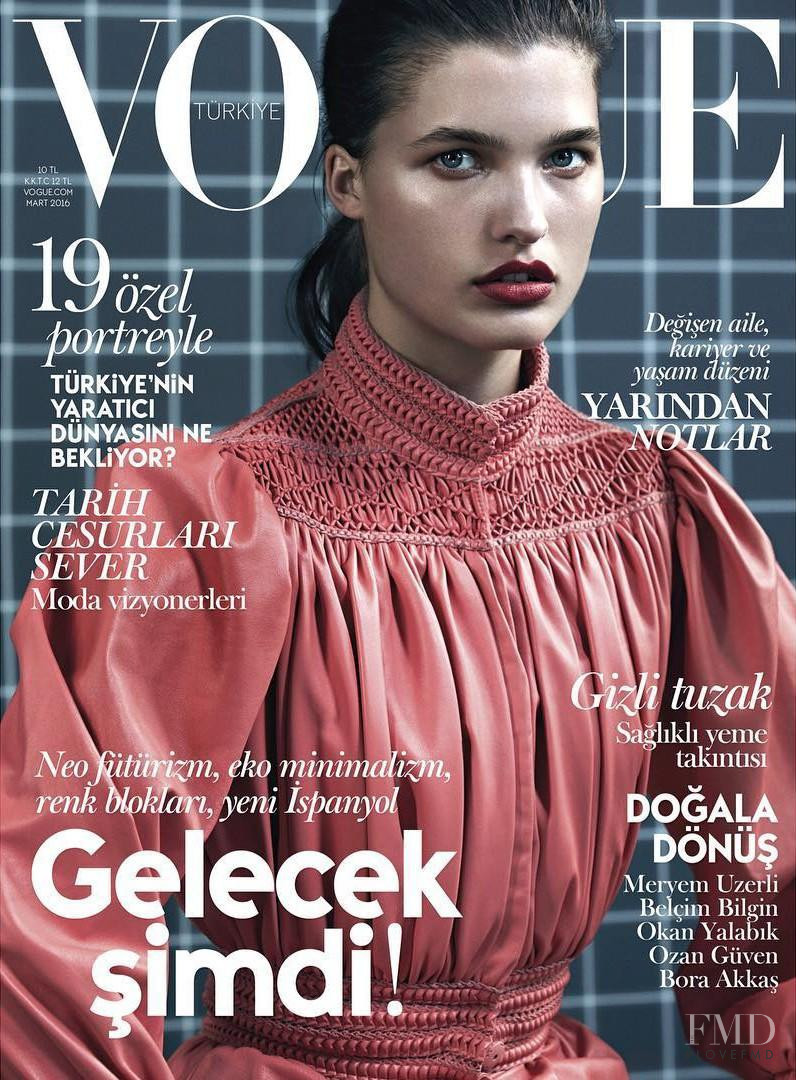Julia van Os featured on the Vogue Turkey cover from March 2016