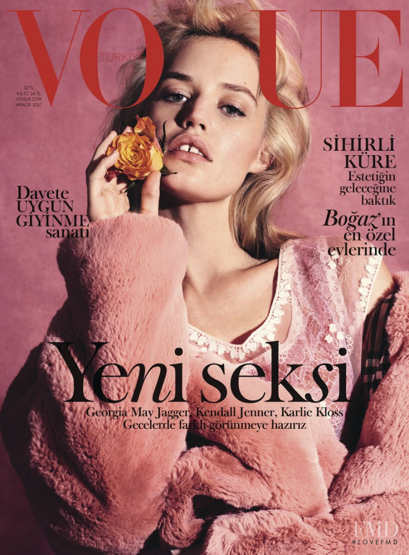 Georgia May Jagger featured on the Vogue Turkey cover from December 2017