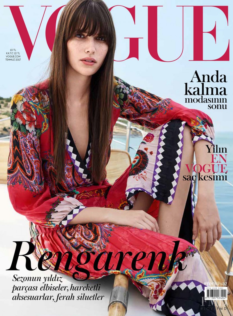 Vanessa Moody featured on the Vogue Turkey cover from July 2017