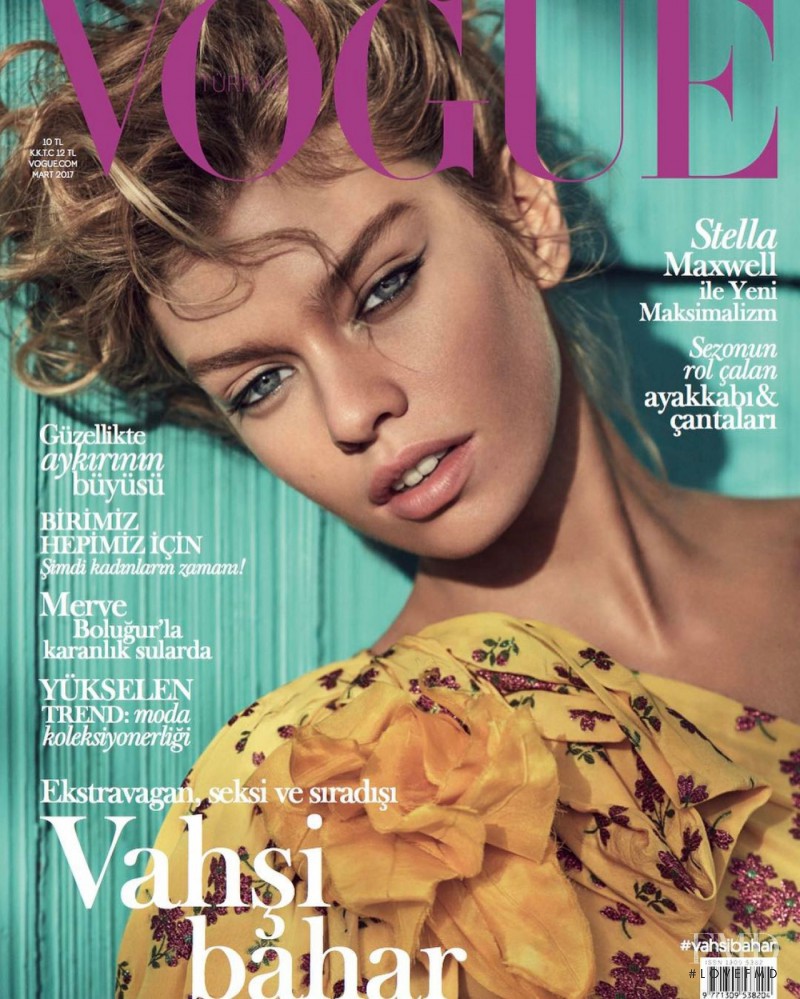 Stella Maxwell featured on the Vogue Turkey cover from March 2017