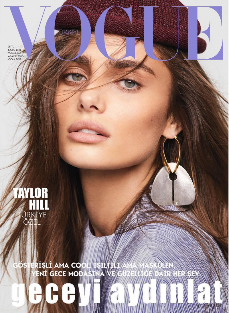 Taylor Hill featured on the Vogue Turkey cover from December 2018