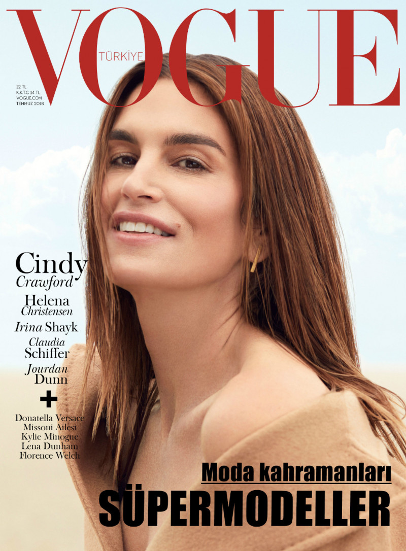Cindy Crawford featured on the Vogue Turkey cover from July 2018