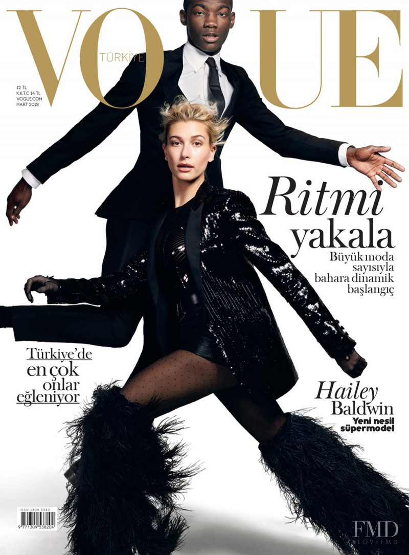Hailey Baldwin Bieber featured on the Vogue Turkey cover from March 2018