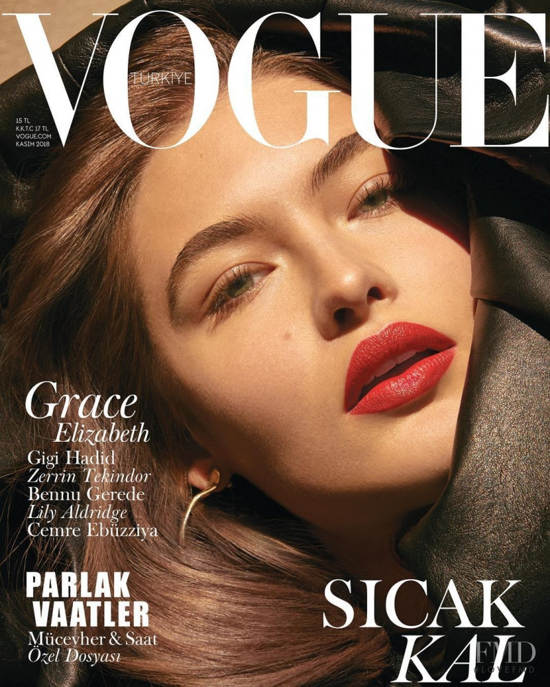 Grace Elizabeth featured on the Vogue Turkey cover from November 2018