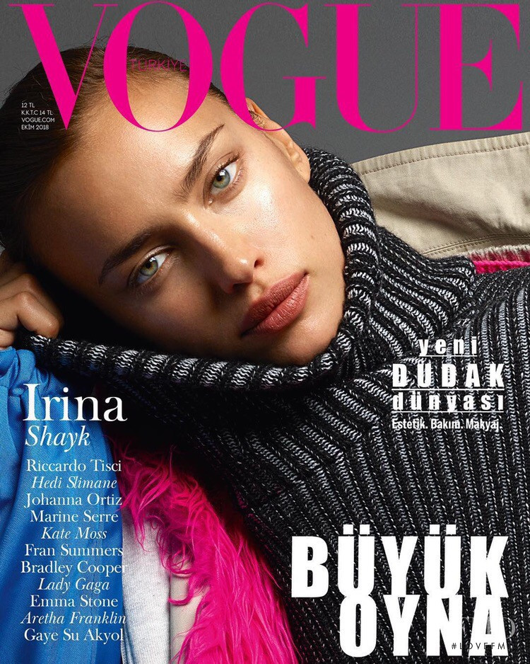 Irina Shayk featured on the Vogue Turkey cover from October 2018