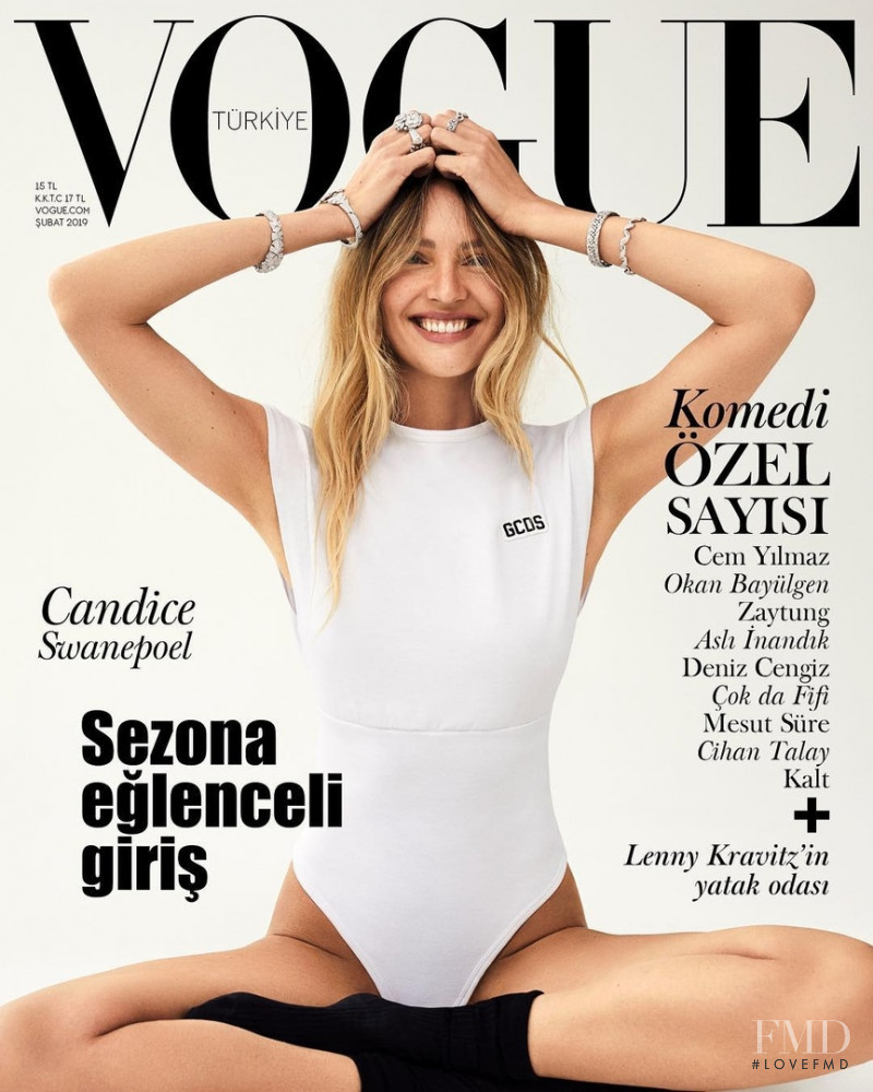 Candice Swanepoel featured on the Vogue Turkey cover from February 2019