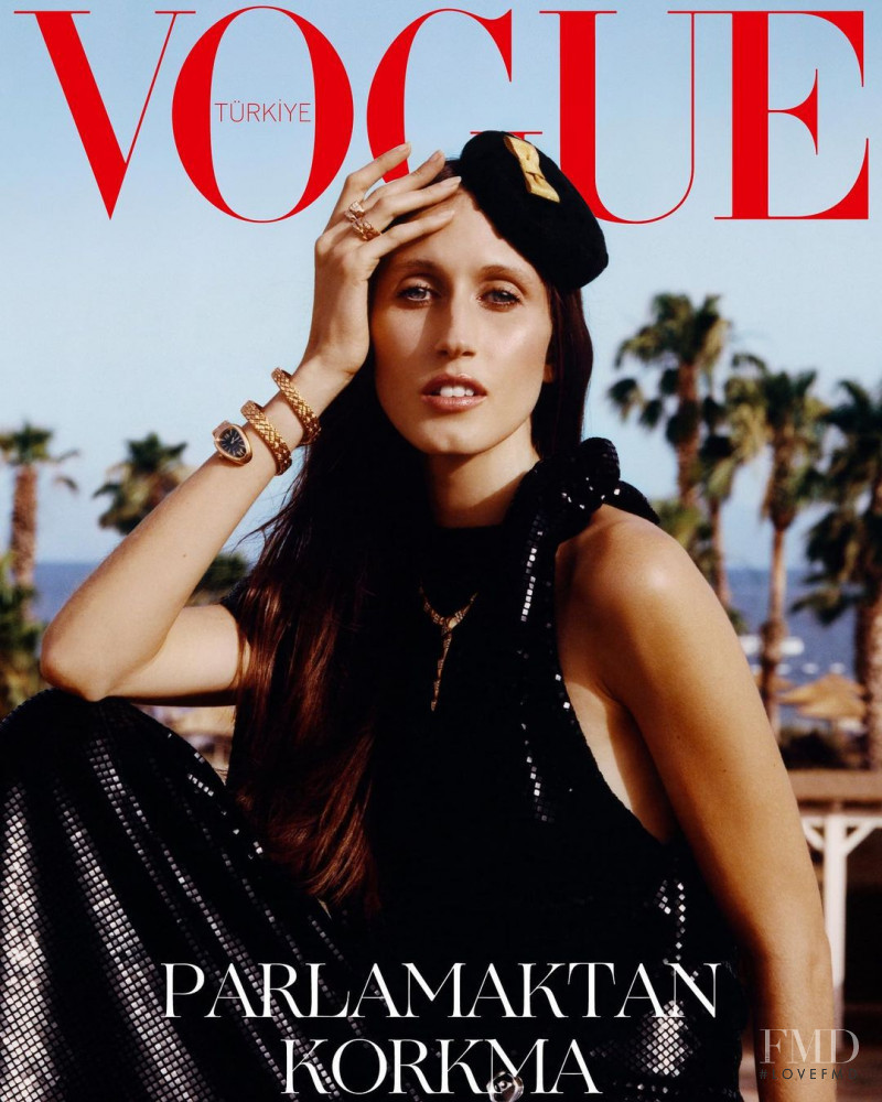 Anna Cleveland featured on the Vogue Turkey cover from August 2021
