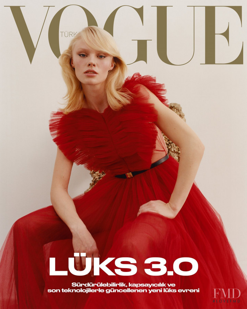 Vilma Sjöberg featured on the Vogue Turkey cover from December 2021