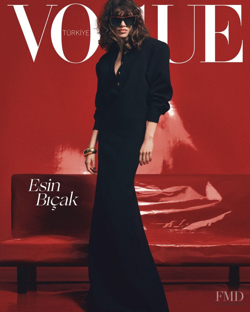 Esin Bicak featured on the Vogue Turkey cover from April 2022