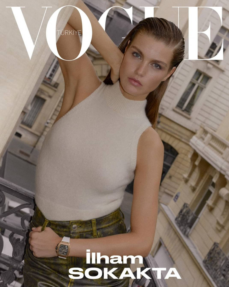 Luna Bijl featured on the Vogue Turkey cover from September 2023