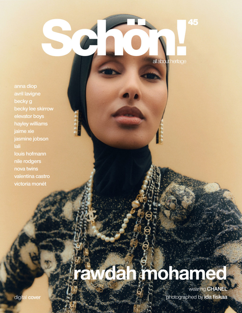 Rawdah Mohamed featured on the Schön! cover from January 2024