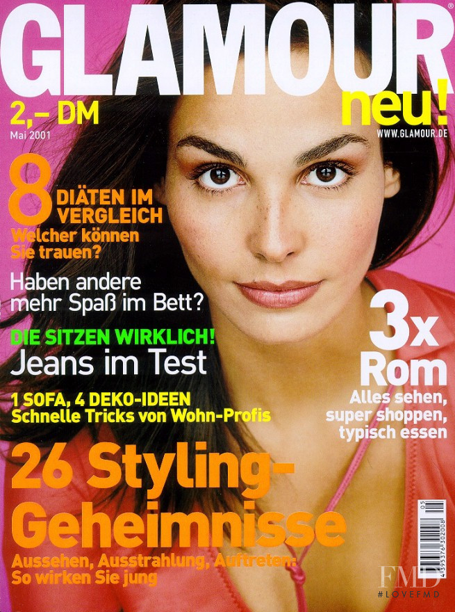 Ines Sastre featured on the Glamour Germany cover from May 2001