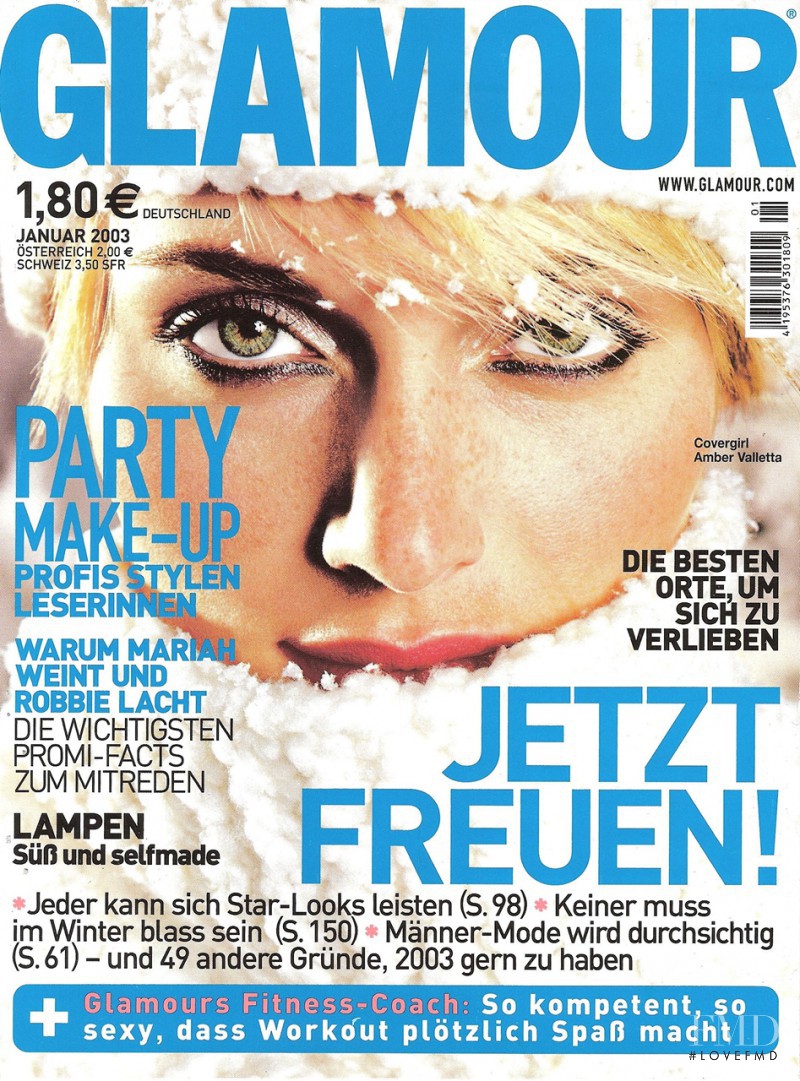 Amber Valletta featured on the Glamour Germany cover from January 2003