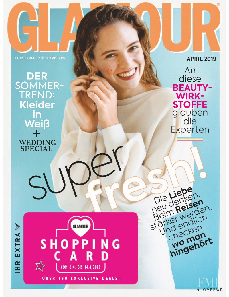 Adrienne Juliger featured on the Glamour Germany cover from April 2019