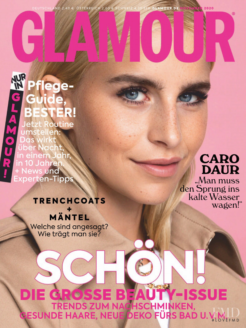 Caro Daur featured on the Glamour Germany cover from November 2020