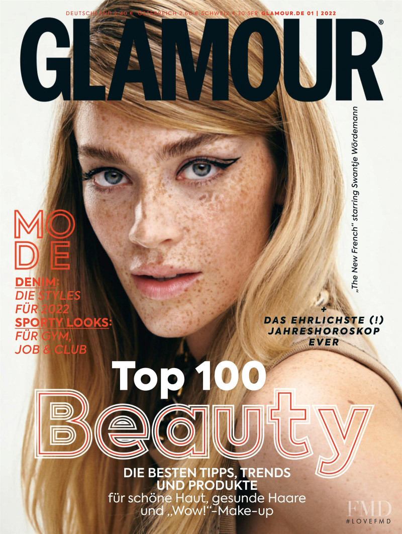 Swantje Paulina featured on the Glamour Germany cover from January 2022