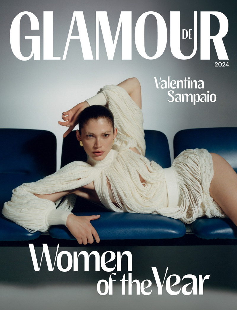 Valentina Sampaio featured on the Glamour Germany cover from December 2024