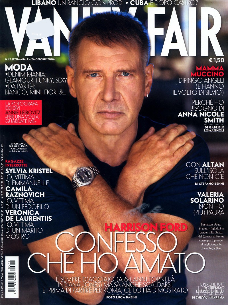 Harrison Ford featured on the Vanity Fair Italy cover from October 2006