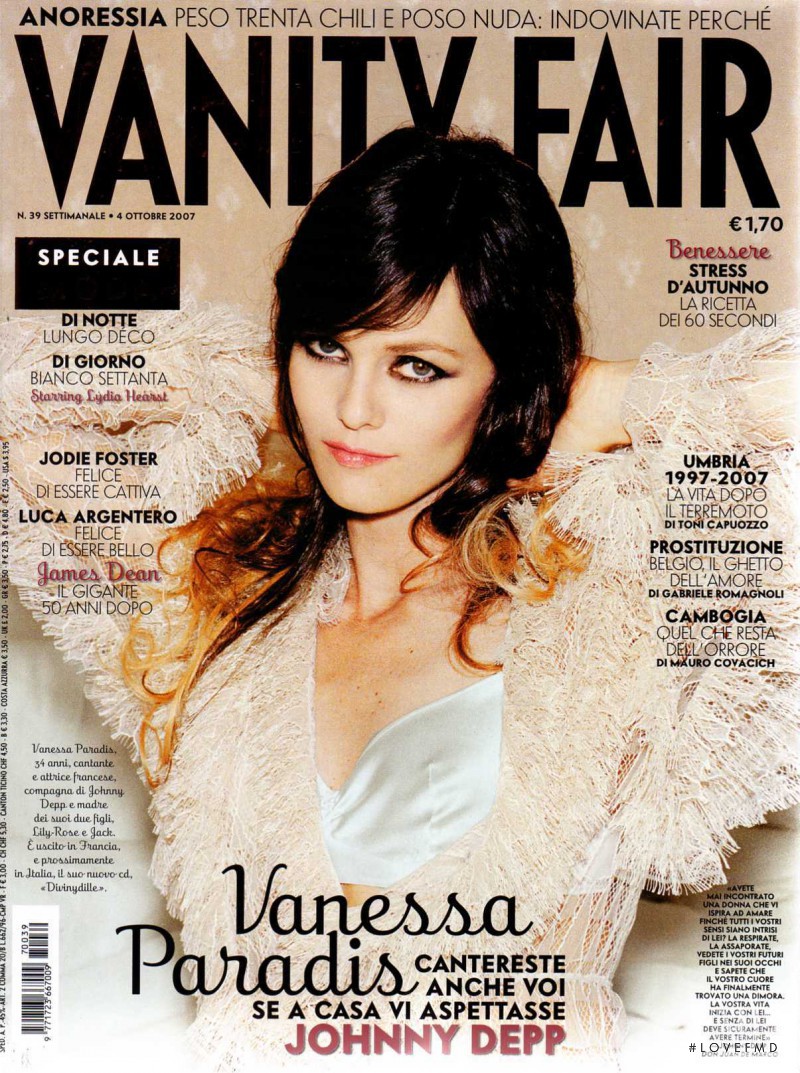 Vanessa Paradis featured on the Vanity Fair Italy cover from October 2007