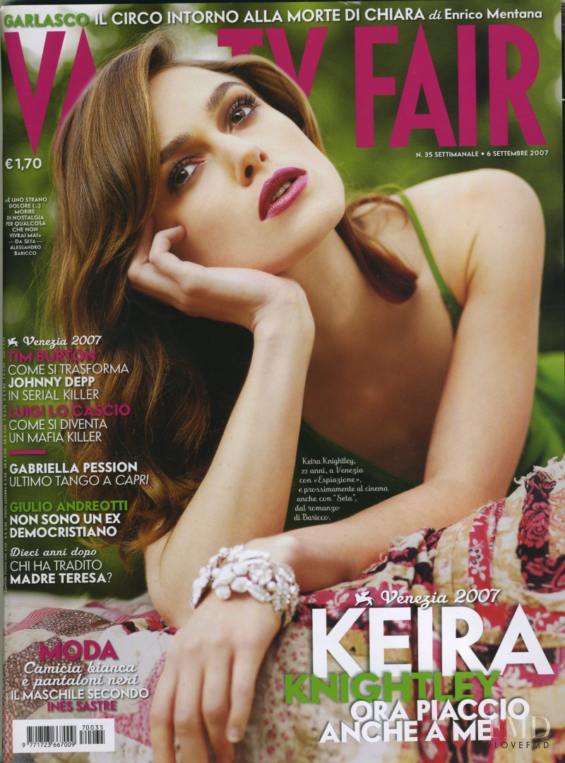 Keira Knightley featured on the Vanity Fair Italy cover from September 2007
