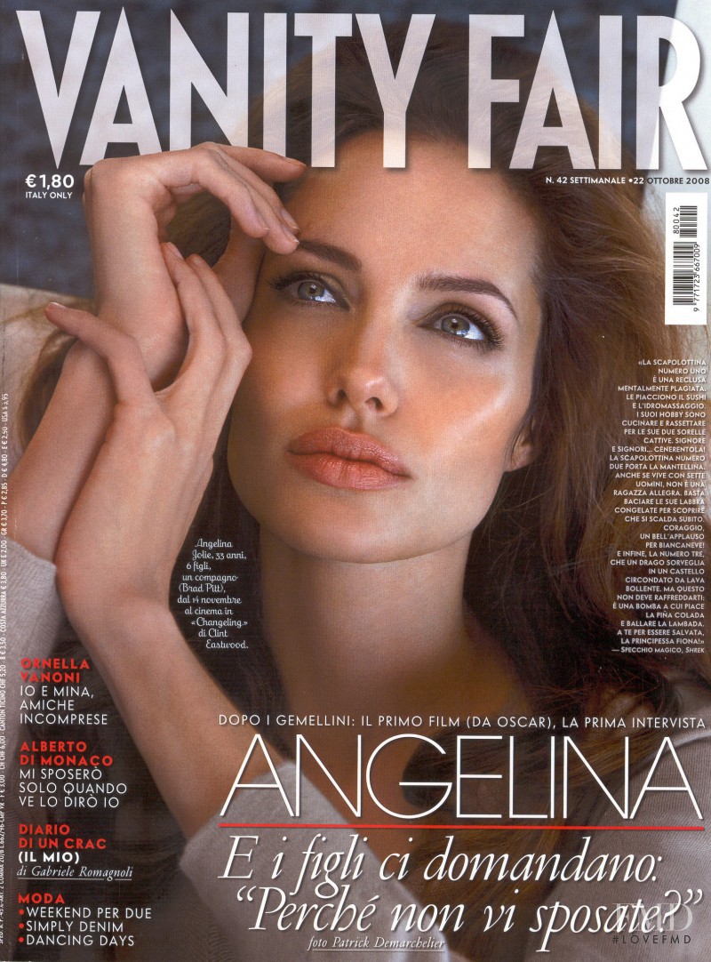 Angelina Jolie featured on the Vanity Fair Italy cover from October 2008