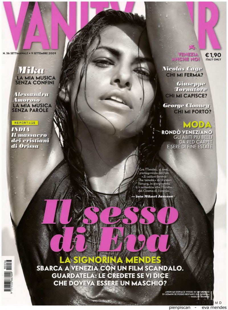 Eva Mendes featured on the Vanity Fair Italy cover from September 2009