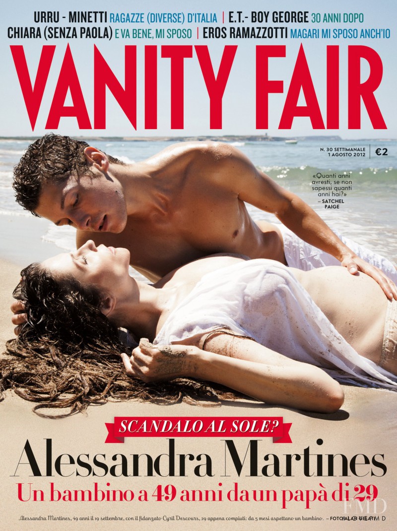 Alessandra Martines, Cyril Descours featured on the Vanity Fair Italy cover from August 2012