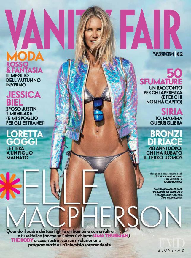 Elle Macpherson featured on the Vanity Fair Italy cover from August 2012