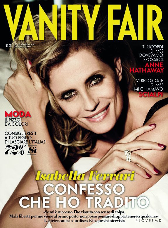 Isabella Ferrari featured on the Vanity Fair Italy cover from July 2012