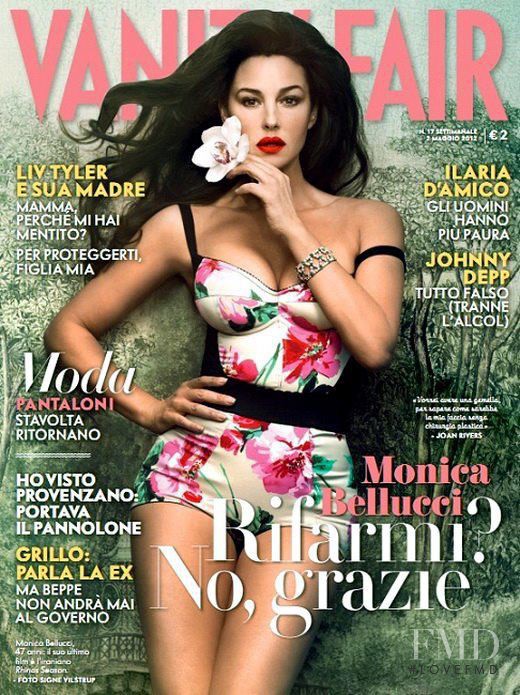 Monica Bellucci featured on the Vanity Fair Italy cover from May 2012