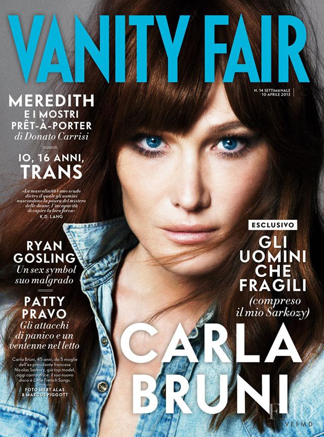 Carla Bruni featured on the Vanity Fair Italy cover from April 2013
