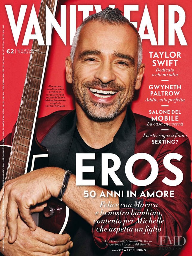 Eros Ramazzotti featured on the Vanity Fair Italy cover from April 2013