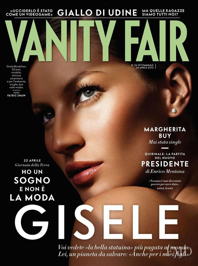 Gisele Bundchen featured on the Vanity Fair Italy cover from April 2013
