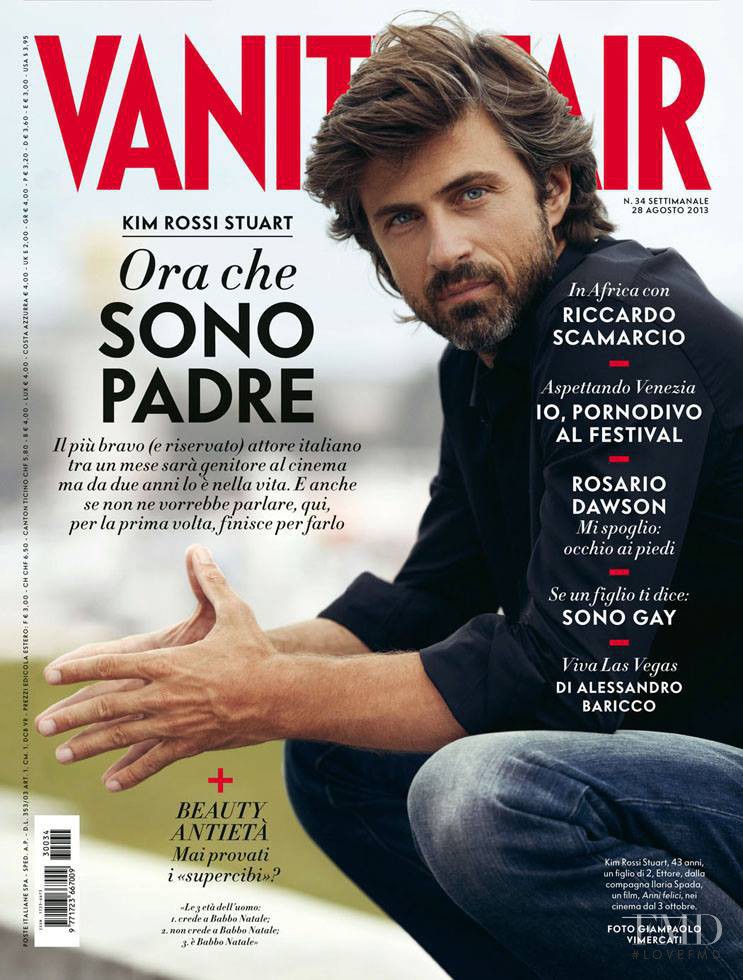 Kim Rossi Stuart featured on the Vanity Fair Italy cover from August 2013