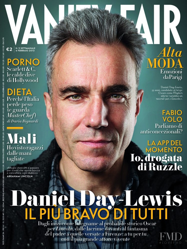Daniel Day-Lewis featured on the Vanity Fair Italy cover from February 2013
