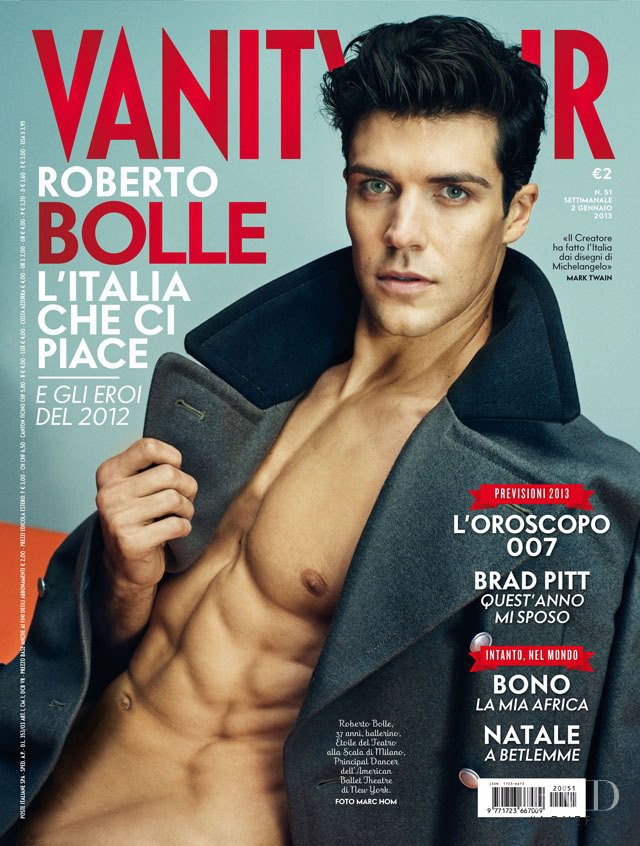 Roberto Bolle featured on the Vanity Fair Italy cover from January 2013