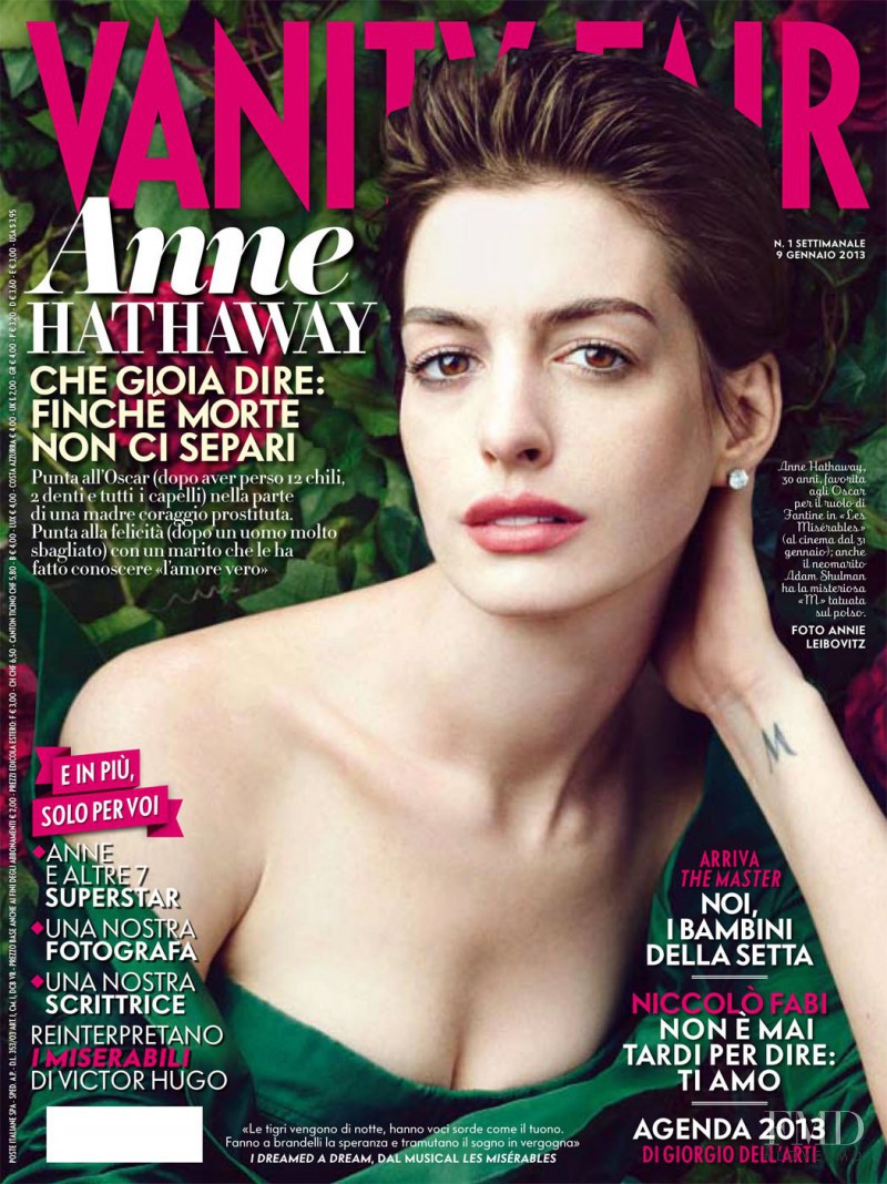 Anne Hathaway featured on the Vanity Fair Italy cover from January 2013