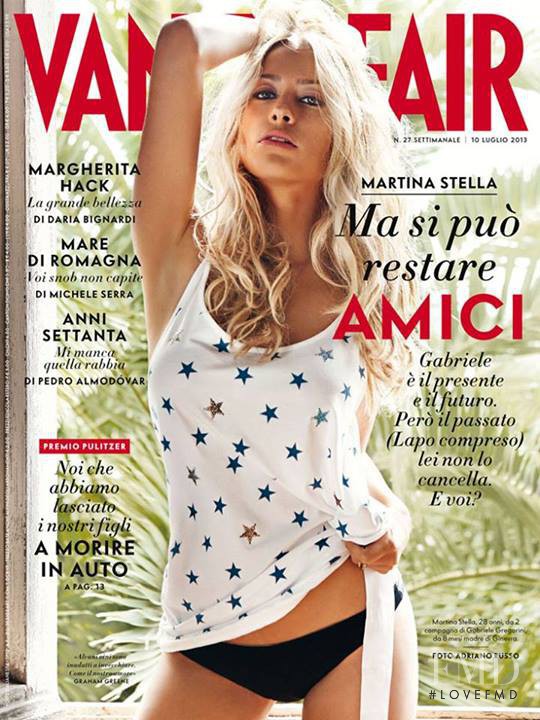 Martina Stella featured on the Vanity Fair Italy cover from July 2013