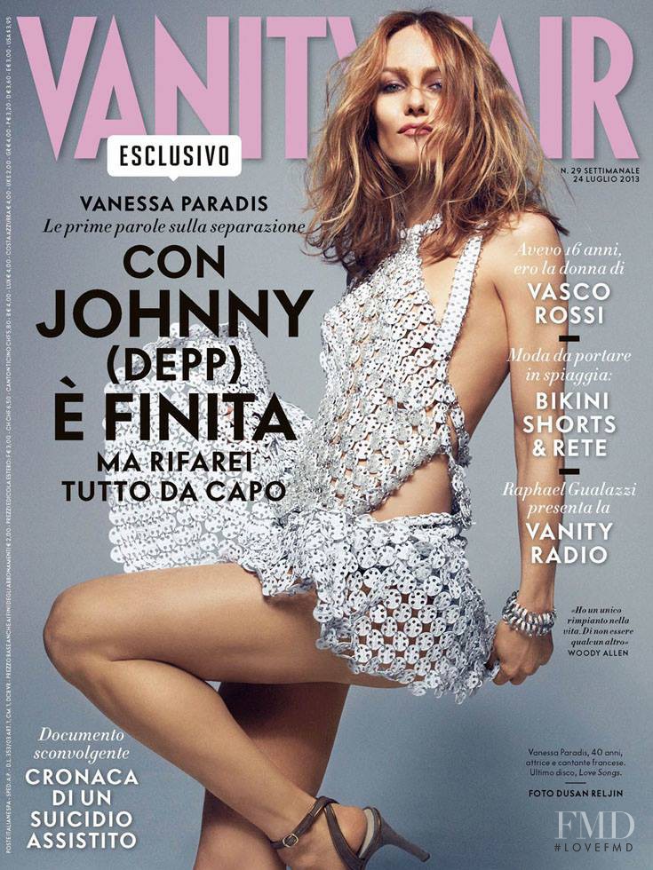 Vanessa Paradis featured on the Vanity Fair Italy cover from July 2013